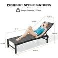 thumbnail image 2 of Crestlive Products Outdoor Aluminum Adjustable Chaise Lounge Chairs (2PCS Black), 2 of 5