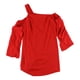 thumbnail image 1 of Rachel Roy Vestido acampanado con volantes de un solo hombro para mujer, rojo, 4, 1 of 1