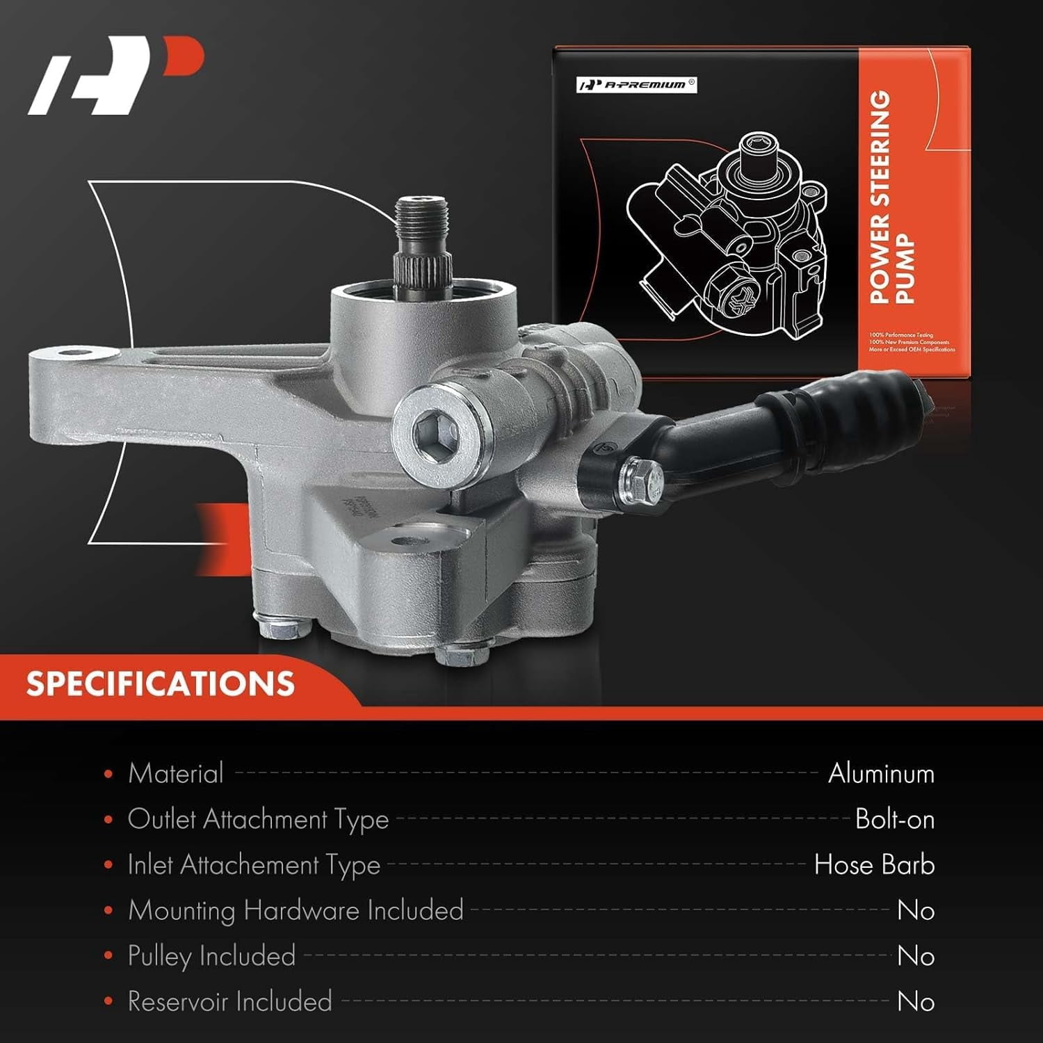 A-Premium Power Steering Pump Replacement for 2005-2010 Honda Odyssey 2007-2013 Acura MDX 3.7L