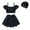 Black, variant on Girls Wednesday Two Pieces Swimsuit Bikini Set Ruffle Swimwear Bathing Suits