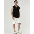 thumbnail image 4 of Pantalones cortos de plaestampados con bolsillos de cintuelástide baño de verano Pantalones de Color Blanco paHombre 36, 4 of 6