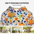 thumbnail image 4 of Daiia Blue Orange Pumpkin fall Pattern Women's Fashion Hoodies & Sweatshirts with Kangaroo Pocket Hooded Sweatshirt with Eye-catching Drawstrings-XX-Large, 4 of 7