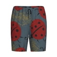 thumbnail image 4 of Gaeub Ladybug Printed Men's Short Pajama Pants, Lightweight Lounge & Sleep Bottoms Keep You Cool - Small, 4 of 9
