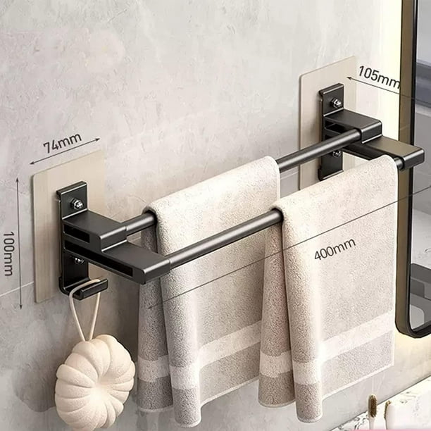 Support mural porte-serviettes de toilette adhésif noir argent cuisine  rouleau papier support suspendu porte-serviettes salle de bain accessoires  WC