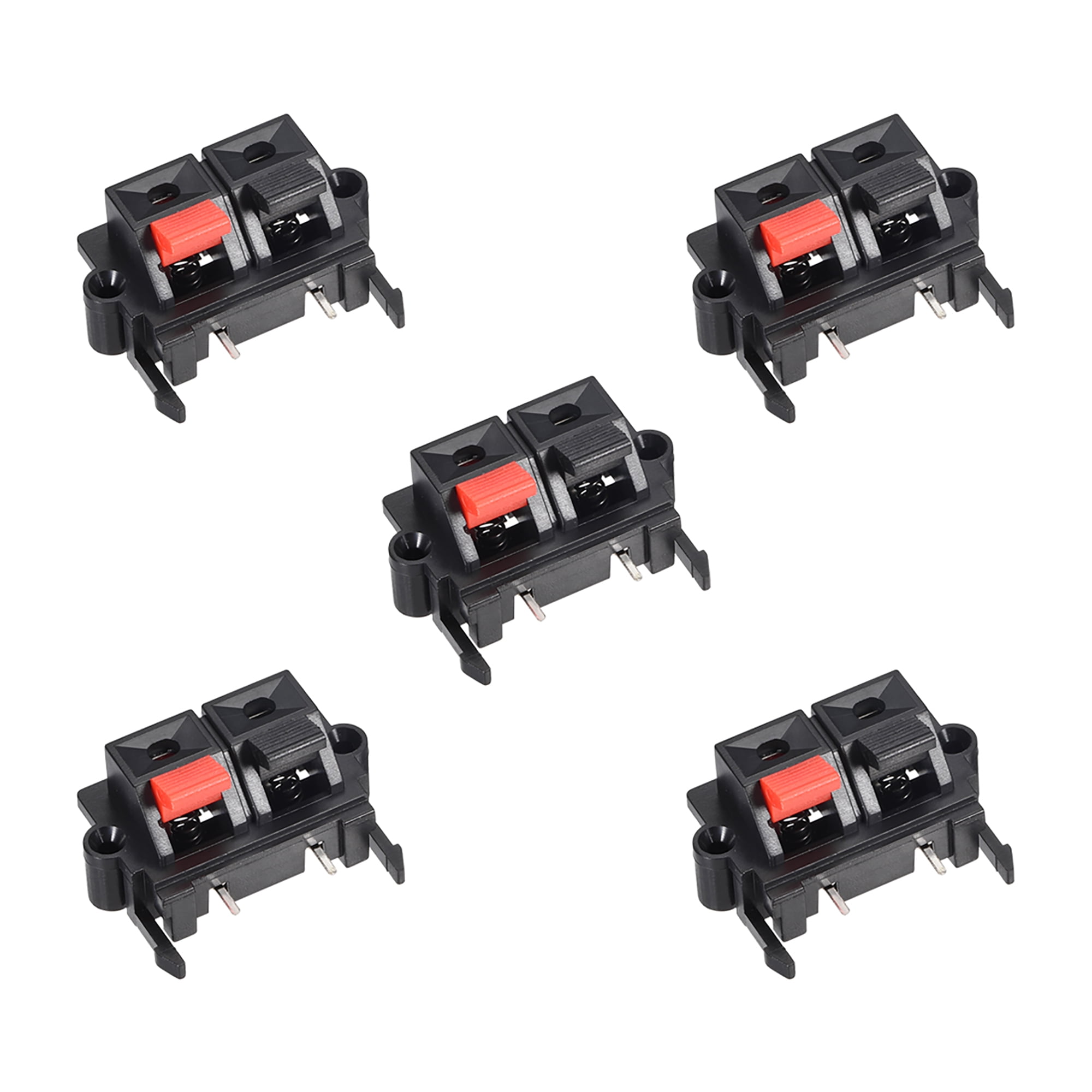 2 Ways Spring Speaker Terminal Clip Push Release Connector Audio Cable