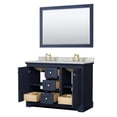 thumbnail image 3 of Wyndham Collection 48" Oval Sinks Wood Double Bathroom Vanity in Dark Blue, 3 of 7