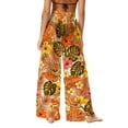 thumbnail image 6 of HongQid Women Sheer Mesh Flare Cover up Pants Swimsuit Bikini Bottom Chiffon Elastic Waist Wide Leg Palazzo Trousers Summer, 6 of 7