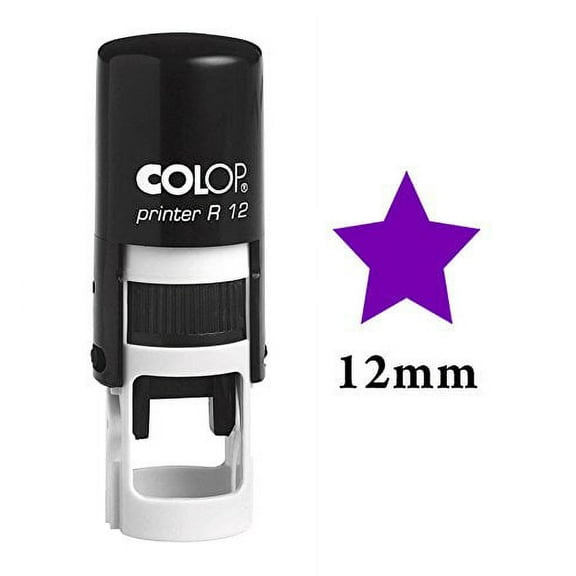 STAR Self Inking Mini Rubber Stamp Colop Round Decorative Teachers Stamps 12mm