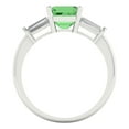 thumbnail image 4 of 1.62 ct Square Emerald Cut Simulated Green Diamond Three-Stone Engagement Ring for Women in 18K White Gold, 4 of 5