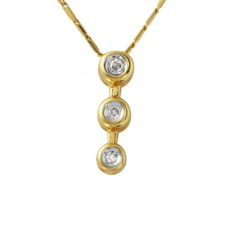 Ladies 0.1 Carat Diamond 10k Yellow Gold Necklace