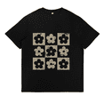 thumbnail image 2 of Checkered Flowers Graphic Womens T Shirt Retro Flowers Print Tees Boho Floral Tops Gift For Mom Spring Trendy T-Shirt Black,4XL, 2 of 6