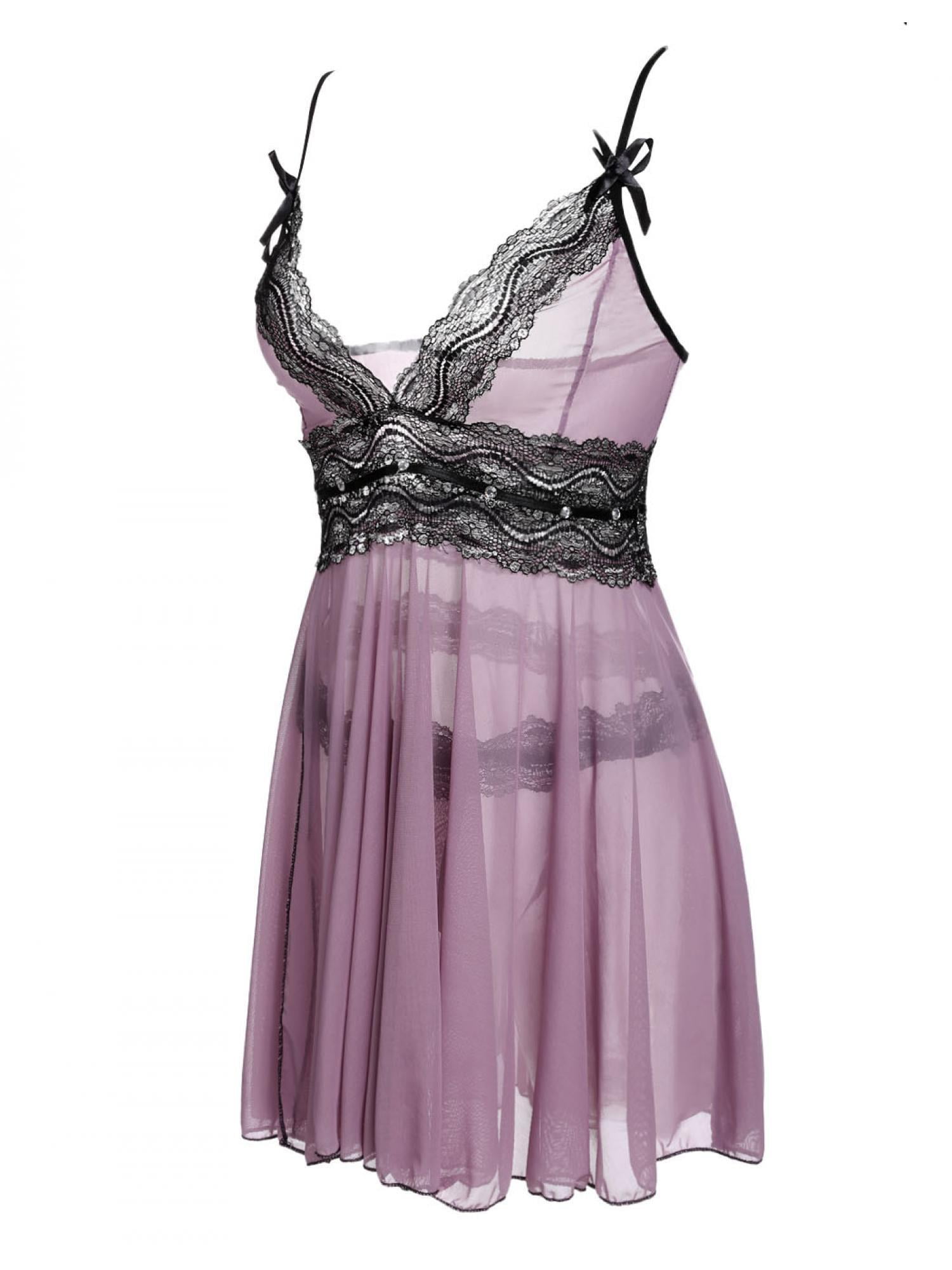 Women S-XXL G-string Underwear Lingerie Babydoll Dress Nightgown ...