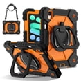 thumbnail image 1 of Funda Resistente a Prueba de Golpes para iPad A16 11 / iPad A16 10, Funda Protectora de Silicona + Capa de PC con Soporte Giratorio de 360° y Asa Cuadrada con Correa para el Hombro, Naranja, para iPa, 1 of 7