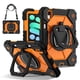 thumbnail image 1 of Funda Resistente a Prueba de Golpes para iPad A16 11 / iPad A16 10, Funda Protectora de Silicona + Capa de PC con Soporte Giratorio de 360° y Asa Cuadrada con Correa para el Hombro, Naranja, para iPa, 1 of 7