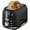 Black, variant on 2 Slice Toaster, Wide Slots, Auto Shut Off, 6 Shade Setting, Perfect For Fruit Bread, Bagels, Waffles, Frozen Options, Easy Clean Crumb Tray, Black