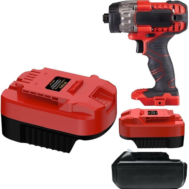 Para Dewalt y para Milwaukee a para Bauer Adaptador de Batería, Compatible con Dewalt 18v-20v y para Milwaukee 18v Baterías de Litio M18, Funciona para Bauer Series 20V MAX Herramienta Inalámbrica