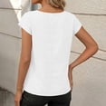 thumbnail image 3 of Dealovy Summer Tops for Women Round Neck Button Lightweight Blouse Casual Loose Solid Color Tee Shirts, 3 of 8