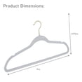thumbnail image 6 of Simplify 75 Pack Slim Velvet Gold Hook Hangers in White, 6 of 6