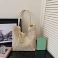 thumbnail image 5 of Yucurem Large Summer Boho Woven Bags for Women, Handmade Straw Beach Tote Bags for Vacation Holiday Travel (White), 5 of 10