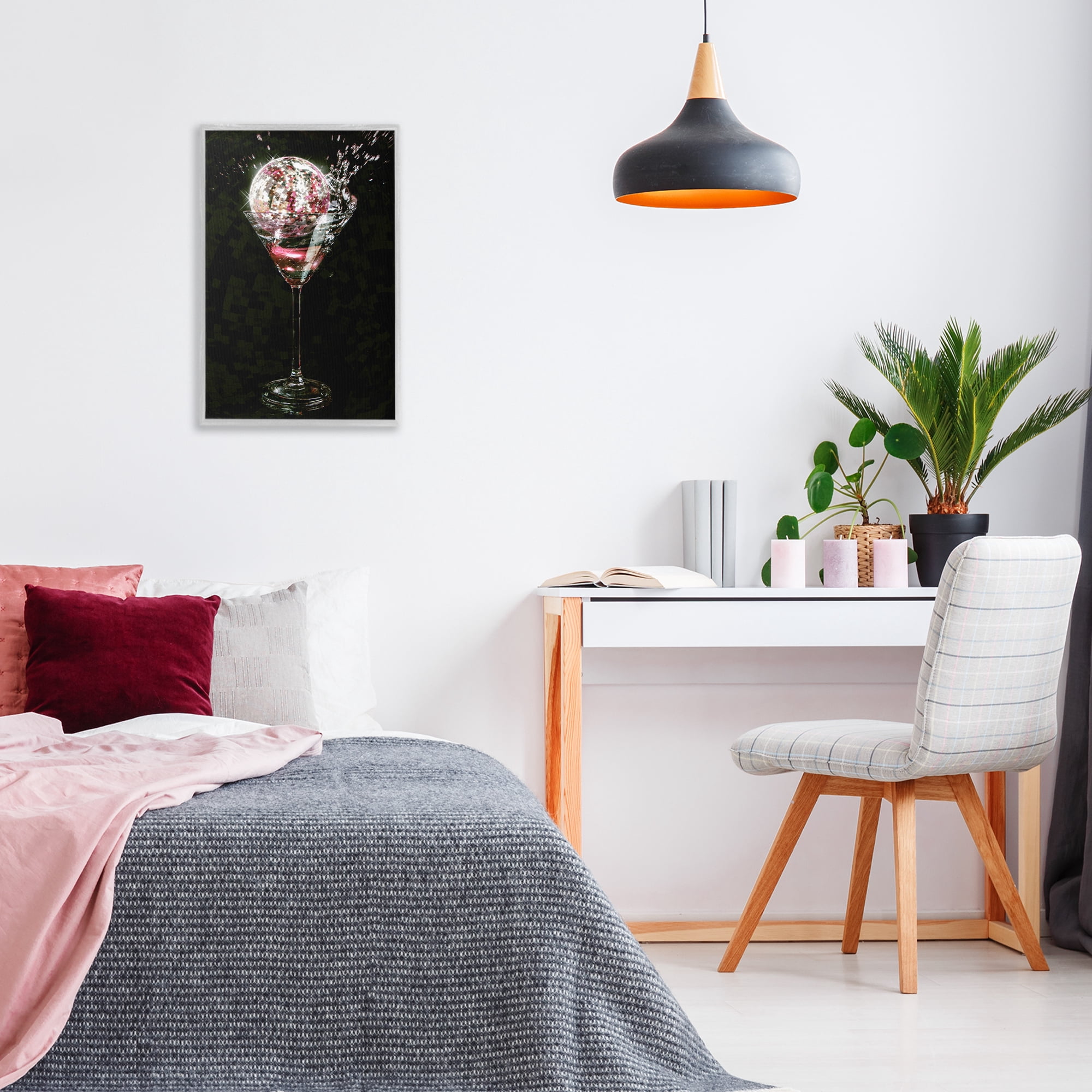 Stupell Industries Disco & Cocktail Splash Food & Beverage Painting Gray Framed Art Print Wall Art, 16 x 24