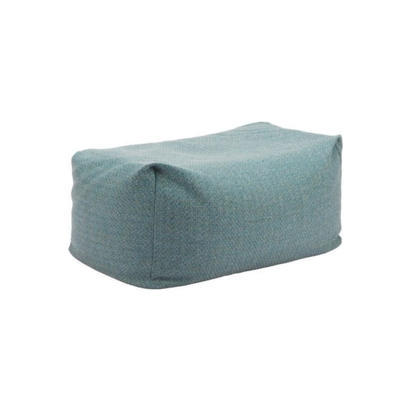 Green Outdoor Pouf Ottoman, Patio Ottoman for Garden or Deck Seating