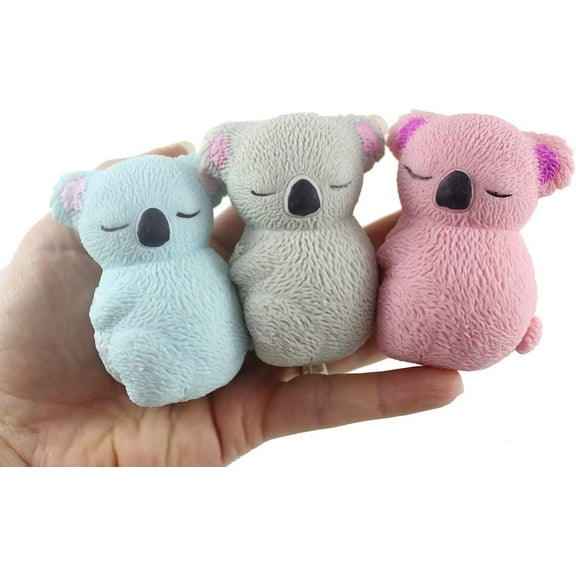 Set of ALL 3 COLOR Koala Soft Cream Doh Filled Stress Ball - Squishy Gooey Squish Sensory Squeeze Balls - Koala Bear Lover Gift