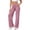 Pink, variant on Rexolia Women's Wide Leg Straight Pants High Waist Yoga Gym Lounge Wear Beige L