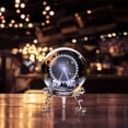 thumbnail image 3 of Galaxy Ornament 236 Inch Glass Sphere with Metal Holder Inner Carved Decorative Desktop Piece for Home Bedroom, 3 of 3