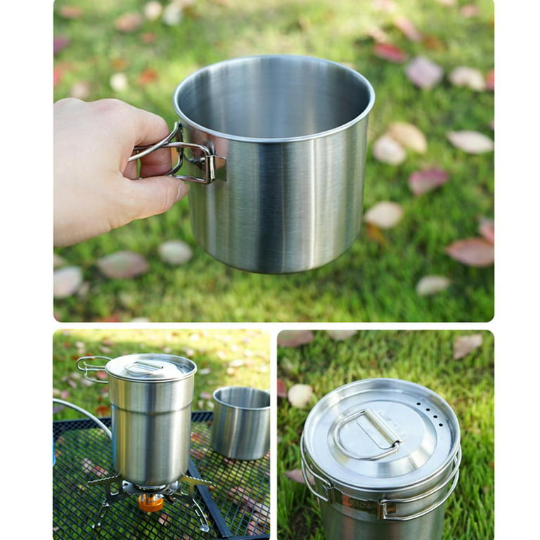  KOVKCOVB 2Pcs Camping Cup Camping Pots Stainless Steel Camping  Cups & Mugs,Nesting Cup Camp Coffee Cup with Handle Stainless Steel Pot  Backpacking Cup Kitchen Accessories : Sports & Outdoors