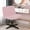 Pink, variant on Criss Cross Chair, Armless Vanity Chair Cross Legged Office Chair, Adjustable Wide Swivel Desk Chair for Home Office No Wheels, Beige