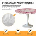 thumbnail image 6 of Pink Bow Wreath Elastic Fitted Round Table Cover Flower Leaf Waterproof Outdoor Tablecloth for Holiday Party, Picnic, Patio & Dining Fits Tables Up to 45"-54", 6 of 8