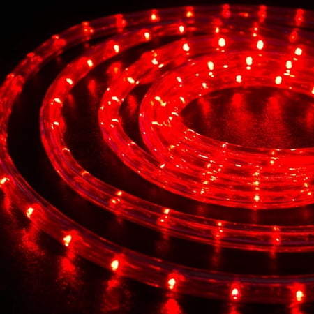 WYZworks 50 feet LED Rope Lighting (RED) Cool White Warm White Green Blue RGB Orange Spool Option- Christmas Holiday Decoration Light | UL Certified Safety Fuse Included