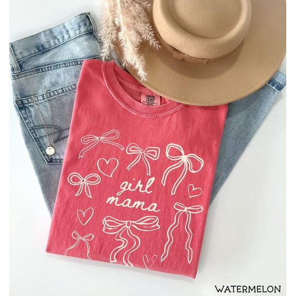 Girl Mama Shirt, Coquette Girl Mama Tshirt, Girl Mama Mothers Day Gift, Shirt for Mom of Girls, Coquette Bow Mama Tshirts