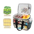 thumbnail image 2 of FORMRS Insulated Cooler Bag 24 Cans Capacity Soft Leakproof Lunch Box with Side Pockets, Blue Retro Print, 2 of 7