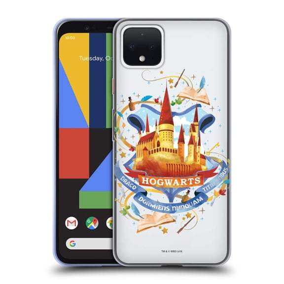 Head Case Designs Officially Licensed Harry Potter Deathly Hallows II Hogwarts Soft Gel Case Compatible with Google Pixel 4