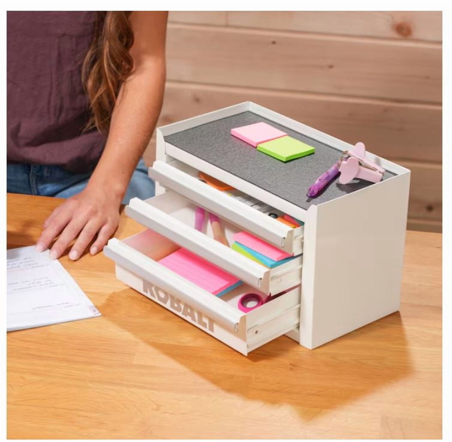 PREDUCTS MODULE Drawer mini base slider付 Kobalt Mini-Base 11-in W x 7.4-in H x 6.22-in D 3-Drawer White