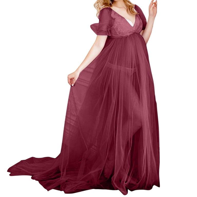slim fit dress slacks Angel Maternity Classic Maternity Wrap Feeding Dress in Red