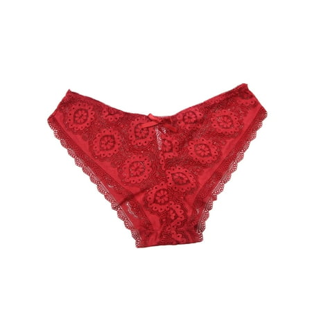 

Hinvhai Clearance Women Cutut Lace Underwear Briefs Panties Sexy Hollow Out Lingerie Underpants Red 10(XL)