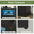 thumbnail image 5 of Hasuit Night Stand with Charging Station and LED Lights, Farmhouse Nightstand with 2 Drawers, Black Bedside Table for Bedroom, 5 of 7