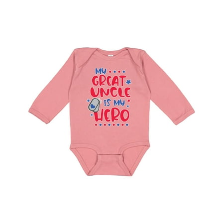 

Inktastic Memorial Day My Great Uncle is My Hero Gift Baby Boy or Baby Girl Long Sleeve Bodysuit