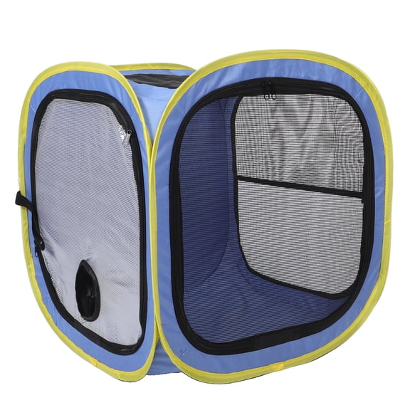 CIMAXIC Foldable Cat Grooming Box Oxford Cloth Blue 1Pack for Small Dogs and Cats