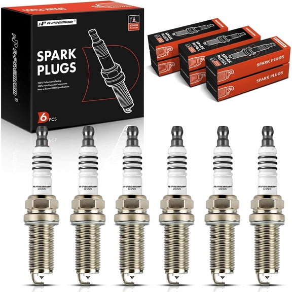 A-Premium Iridium Platinum Spark Plugs Compatible with Acura MDX 2010-2013, TL 2009-2014, ZDX 2010-2013, MDX 2010-2013, 3.7L, Pack of 6
