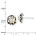 thumbnail image 4 of Shey Couture  Sterling Silver with 14K Accent Antiqued Diamond Post Earrings, 4 of 4