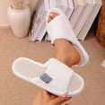 thumbnail image 3 of Huowey Women'S Slippers Fuzzy House Open Toe Cozy Slippers Soft Sole Winter Home Shoes,White,Size 7, 3 of 6