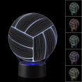 thumbnail image 2 of 3D Illusion Volleyball Night Light Lamp with 16 Color Change, Touch Black Base, Power by AA Batteries Birthday Gift Present for Boys and Girls, 2 of 5