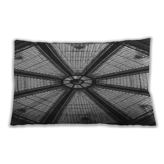 Ahgly Company Patterned Indoor Rectangular Dark Gray Lumbar Throw Pillow, 13 inch by 19 inch