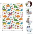 thumbnail image 4 of White Dinosaurs Flowers Pattern Blanket,Comfortable Soft Lamb Wool Throw Blanket,All Season,Warm Lightweight Blankets for Sofa Bed Couch Living Room Chair,30"x40", 4 of 4