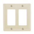 thumbnail image 2 of Hubbell NPJ262LA 2-Gang Decorator GFCI Rocker Switch Wall Plate, Unbreakable Nylon, Midsize, Light Almond, 2 of 2