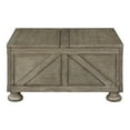 thumbnail image 2 of Kinleyville Hidden Storage Solid Wood Square Coffee Table, Antique Gray, 2 of 11