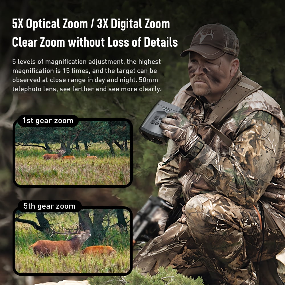 APEXEL Night Vision Binoculars Goggles for Hunting Digital Infrared Binoculars with 32GB Memory Card Large Screen for Day/Night